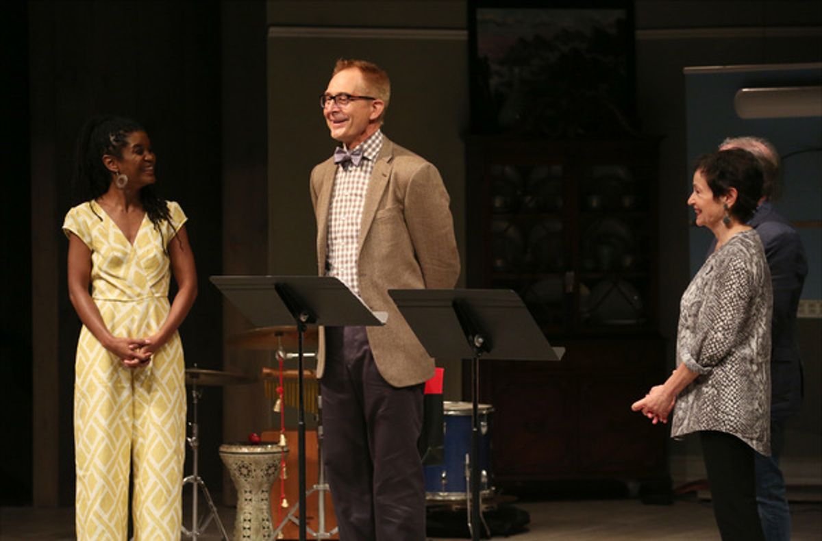 China Hutchinson, Janis Purins, Lynn Ahrens and Stephen Flaherty at 