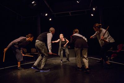 Evelyn Miller, Paul O'Mahony, Liz Crowther, Alice Haig, and Hannah Barrie  Photo