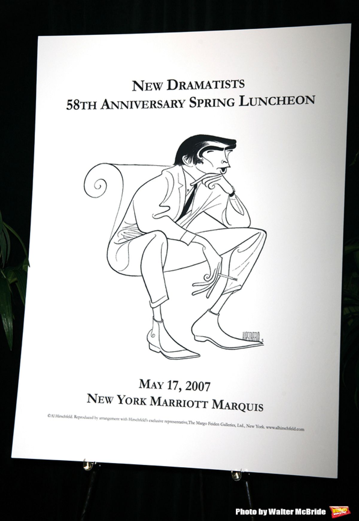 Edward Albee (Hirschfeld Poster ) at the New Dramatists 58th Annual Spring Luncheon to honor Edward Albee at the Mariott Marquee Hotel in New York City..May 17th, 2007. at 