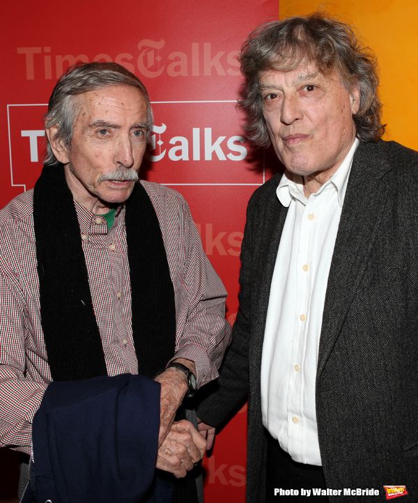 Edward Albee & Tom Stoppard backstage at Times Talks: A Conversation with Tom Stoppar Photo