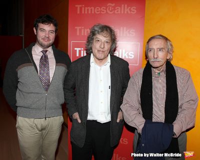 New York Times reporter Patrick Healy, Edward Albee & Tom Stoppard backstage at Times Photo