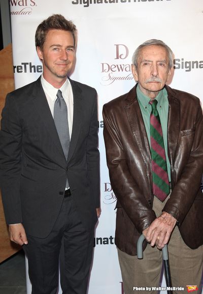 Edward Norton & Edward Albee attending The Signature Theatre Center Opening Gala Cele Photo