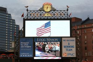 HAIRSPRAY LIVE! -- "Saturday, Sep. 17, 2016 ? ?Hairspray Live!? star Maddie Baillio performs the National Anthem at Camden Yards in Baltimore, MD, before the Baltimore Orioles game" -- Pictured: Maddie Baillio -- (Photo by: Todd Olszewski/Baltimore Oriole @ BroadwayWorld HAIRSPRAY LIVE! -- "Saturday, Sep. 17, 2016 ? ?Hairspray Live!? star Maddie Baillio p Photo