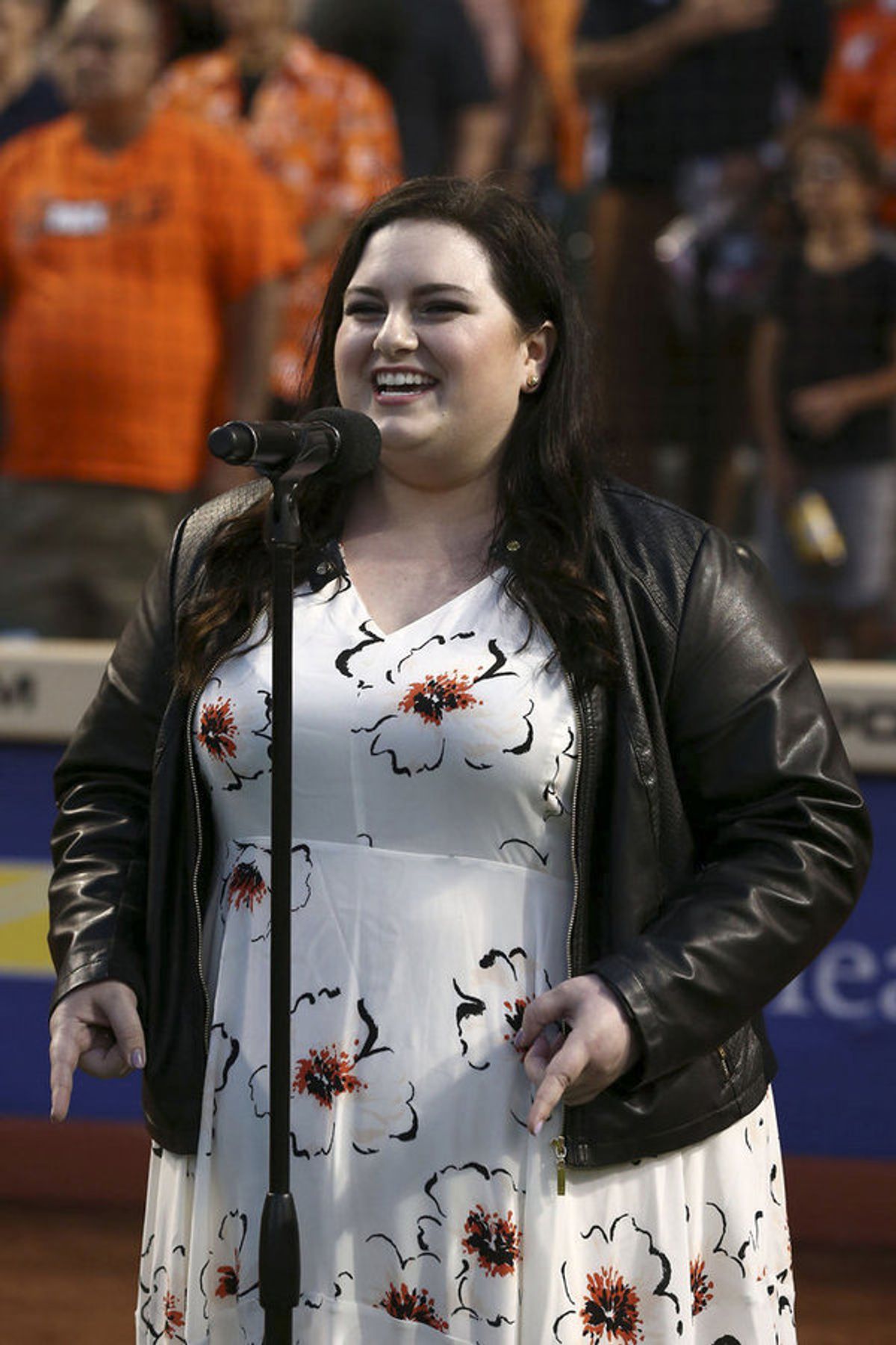 HAIRSPRAY LIVE! -- 'Saturday, Sep. 17, 2016 ? ?Hairspray Live!? star Maddie Baillio performs the National Anthem at Camden Yards in Baltimore, MD, before the Baltimore Orioles game' -- Pictured: Maddie Baillio -- (Photo by: Todd Olszewski/Baltimore Oriole at 