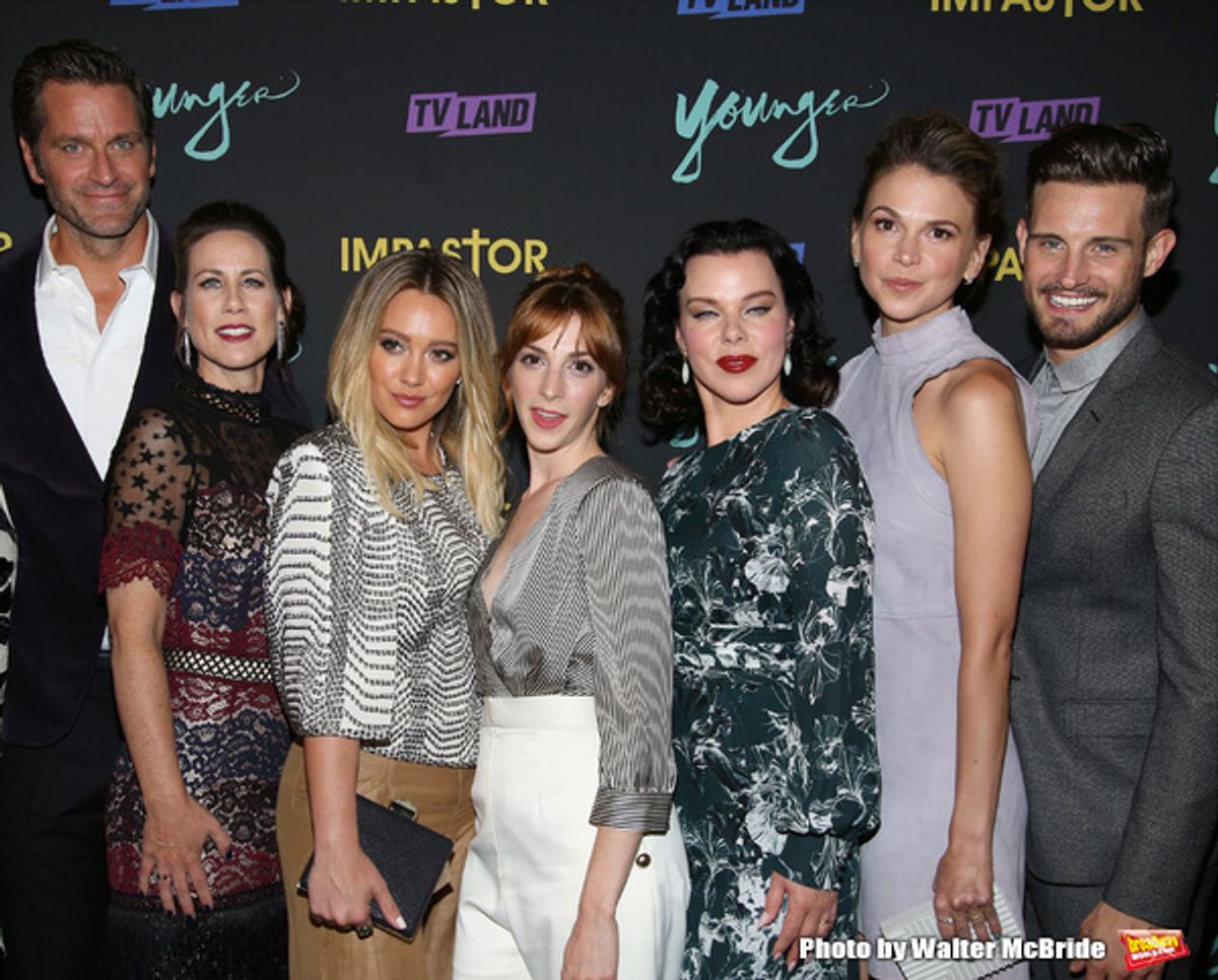 Peter Hermann, Miriam Shor, Hilary Duff, Molly Bernard, Debi Mazar, Sutton Foster and Nico Tortorella at 