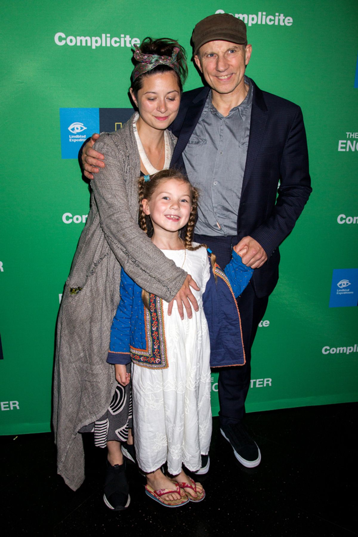Cassie Yukawa, Simon McBurney, and their daughter at 