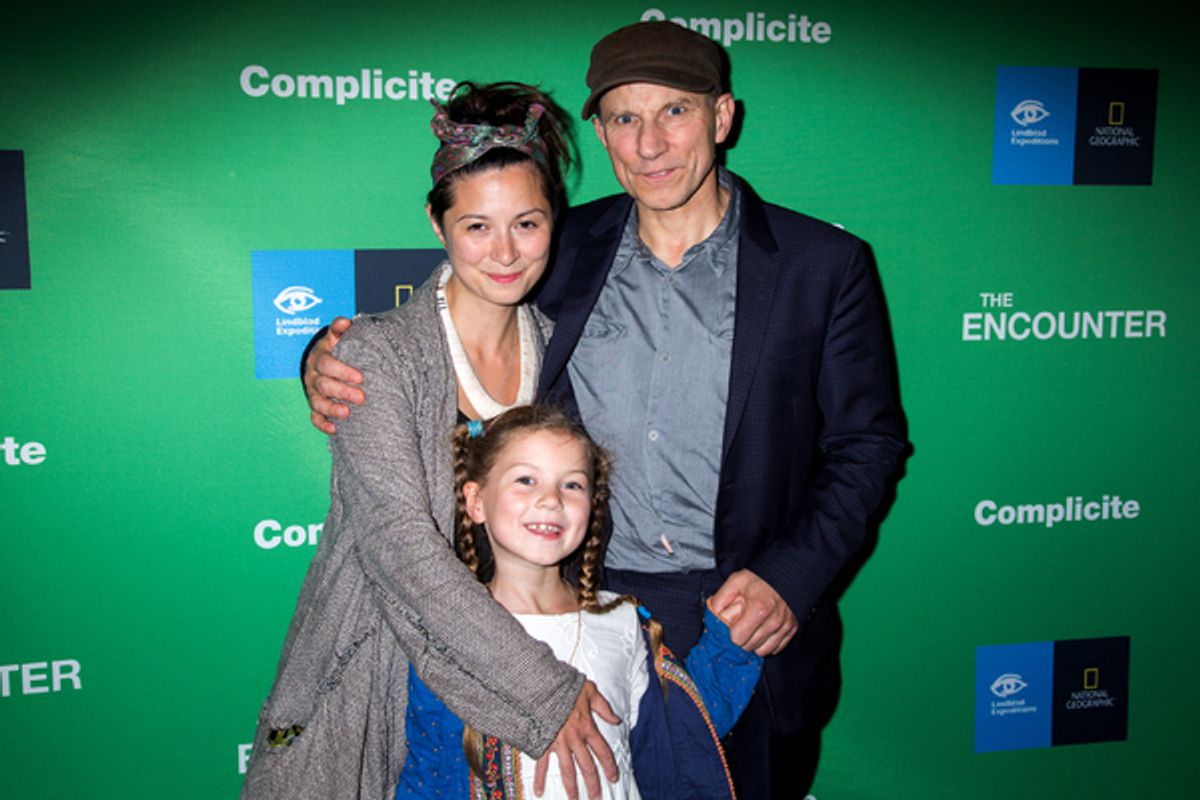 Cassie Yukawa, Simon McBurney, and their daughter at 