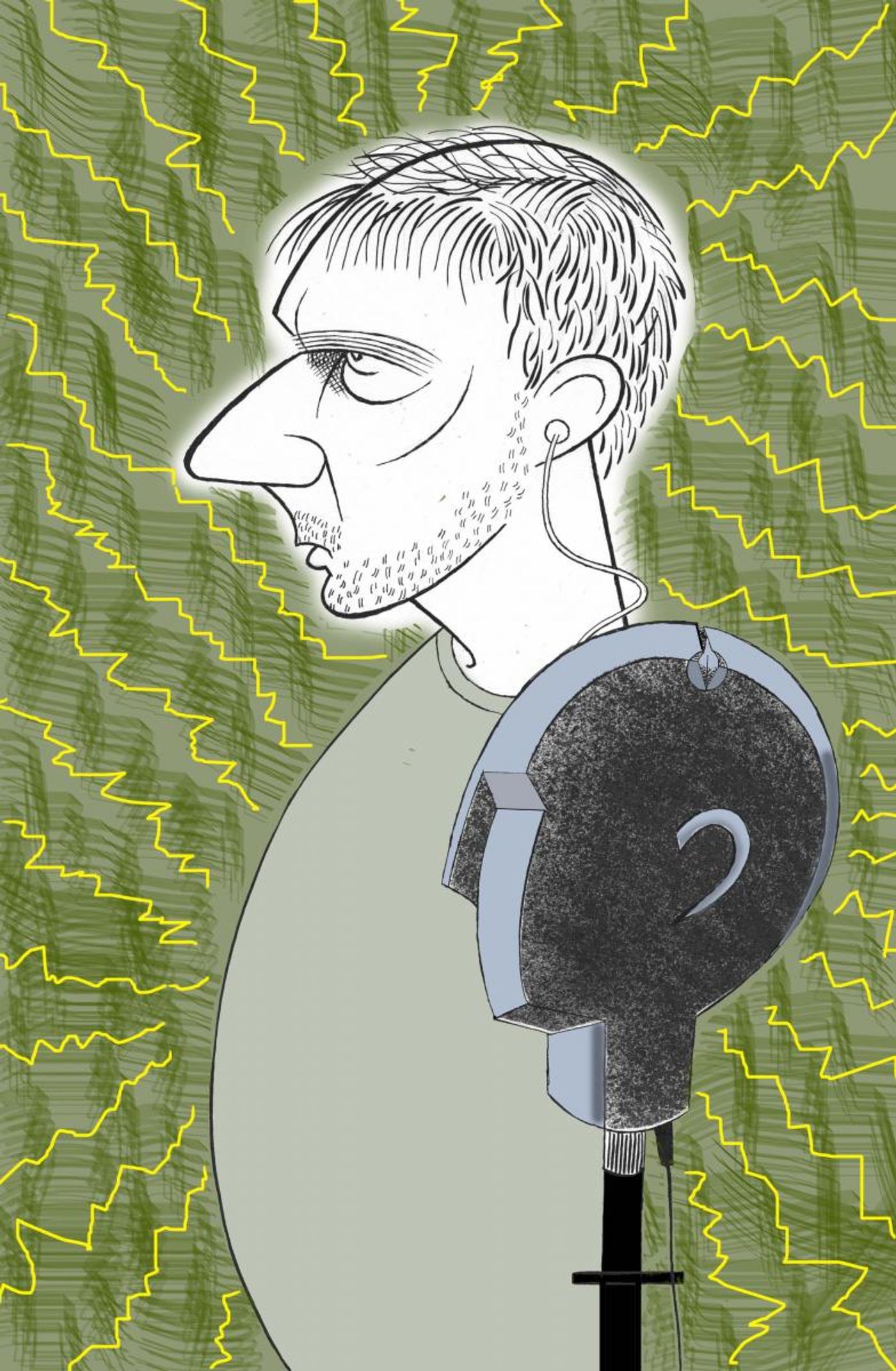 BWW Exclusive: Ken Fallin Draws the Stage - Simon McBurney in THE ENCOUNTER  Image