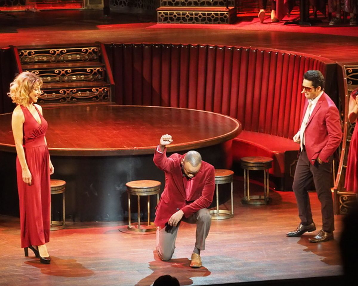 Carmen Cusack, B. Slade, and John Lloyd Young at 