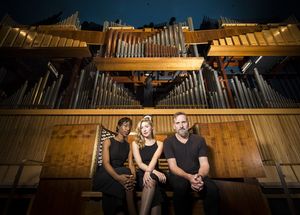 Nikki Amuka-Bird, Emma Hamilton and Christopher Eccleston  Photo
