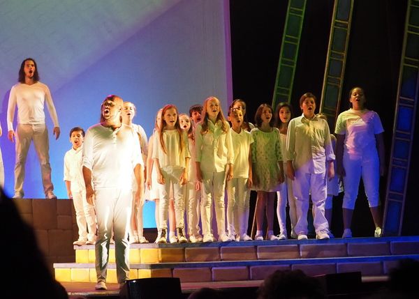 Nick Waaland and Brandon Michael Nase with the Children's Choir Photo