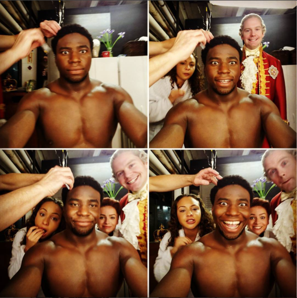Photos: The HAMILTON Cast Help Each Other Out, WICKED Monkeys Around, and More Saturday Intermission Pics! — photo 1 of 10