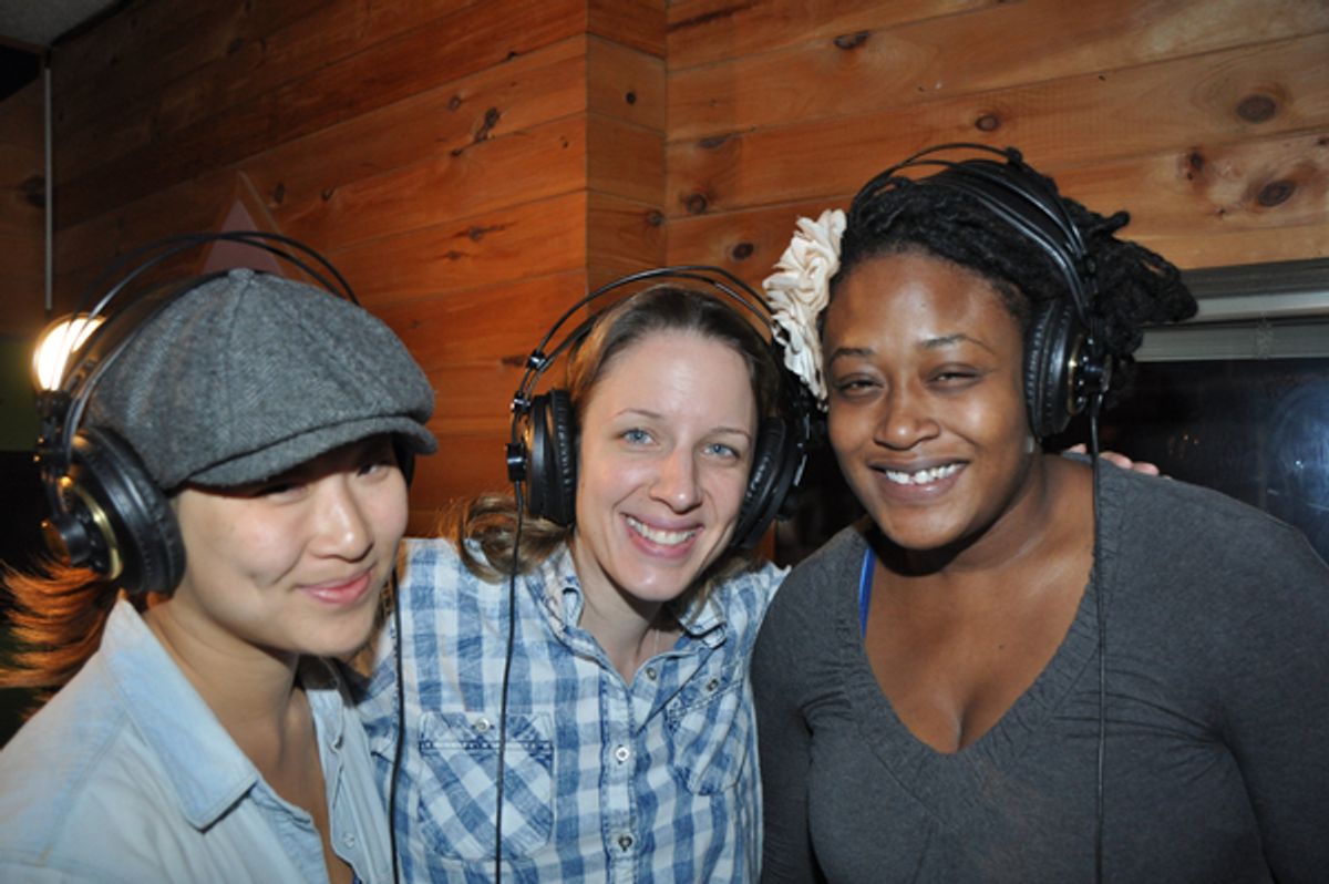 Jenna Ushkowitz, Jessie Mueller and Charity Angel Dawson at 