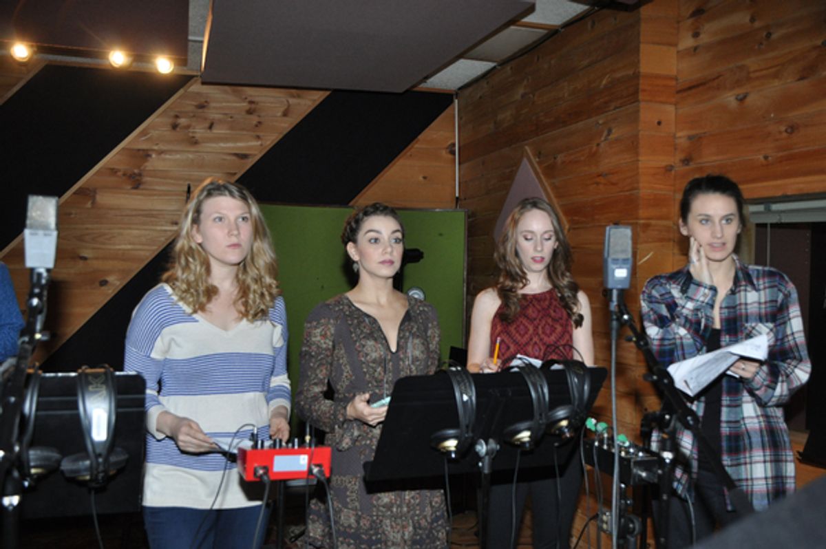 Tara Llweellyn, Arianna Rosario, Megan Ort and Madison Mitchell at 