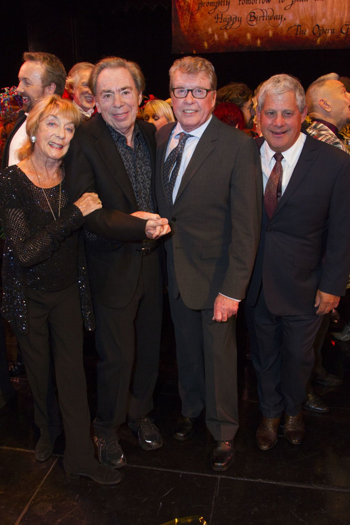 Gillian Lynne, Andrew Lloyd Webber, Michael Crawford and Cameron Mackintosh at 