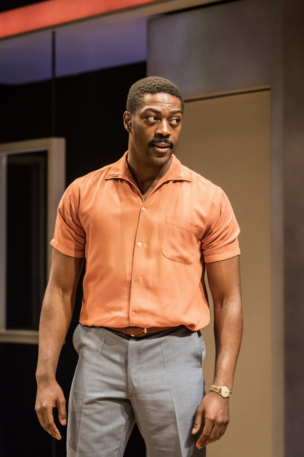 ONE NIGHT IN MIAMI by Powers,         , Writer â€“ Kemp Powers, Director -
Kwame Kwei-Armah, Designer â€“ Robert Jones, Lighting â€“ Oliver Fenwick, The Donmar Waehouse, 2016, Credit: Johan Persson/ at 