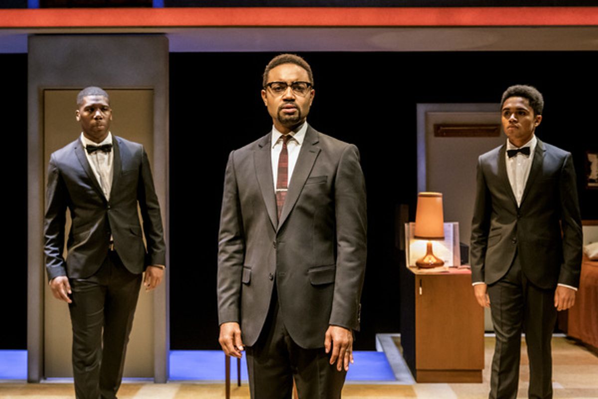 ONE NIGHT IN MIAMI by Powers,         , Writer â€“ Kemp Powers, Director -
Kwame Kwei-Armah, Designer â€“ Robert Jones, Lighting â€“ Oliver Fenwick, The Donmar Waehouse, 2016, Credit: Johan Persson/ at 