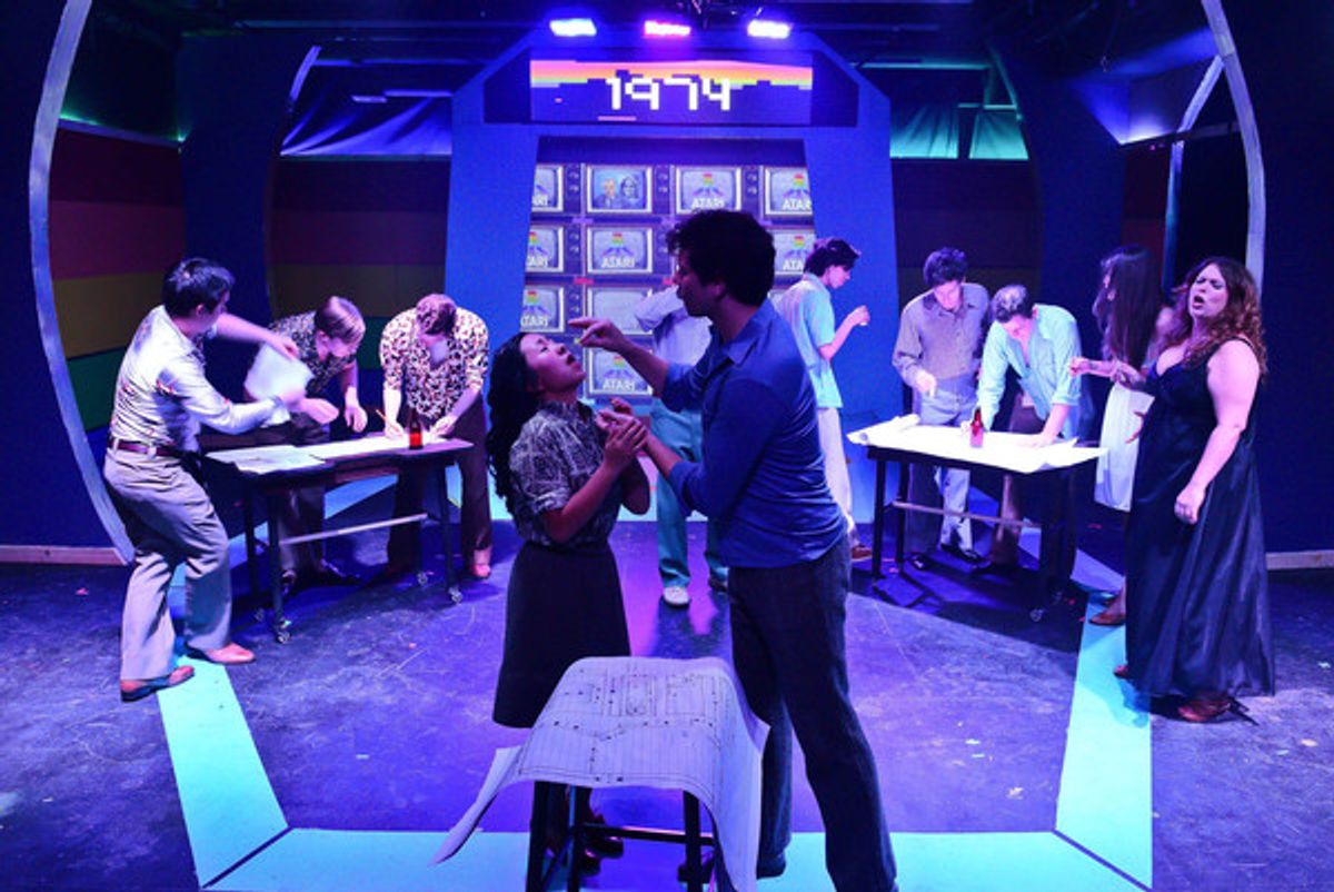 Stephanie Shum and Kevin Stangler with the cast of MERGE at 