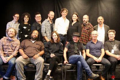 The cast of THE SERVANT OF TWO MASTERS (Top L. to R.) Aidan Eastwood, Adina Verson, E Photo