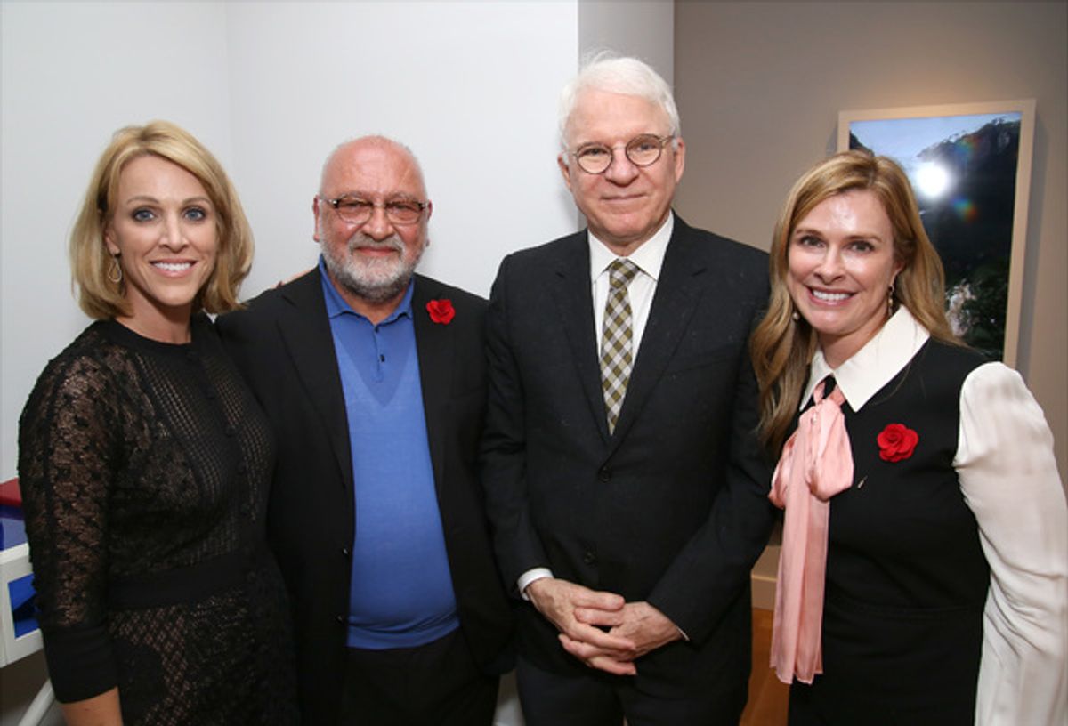 Amy Dewberry Hancock, Ahmet Kocabiyik, Steve Martin and Elizabeth Dewberry at 