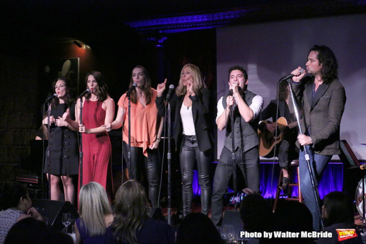 Georgia Stitt, Kelli Barrett, Julia Murney, Amanda Green, Jarrod Spector and Constantine Maroulis  at 