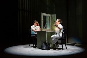 Michael Goldsmith plays Lee Harvey Oswald and Betsy Aidem plays his mother, @ BroadwayWorld Michael Goldsmith plays Lee Harvey Oswald and Betsy Aidem plays his mother, Photo