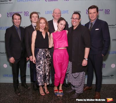 Alex Hunt, Ben Rosenfield, Amy Ryan, playwright Mike Bartlett, Zoe Kazan, director Mi Photo