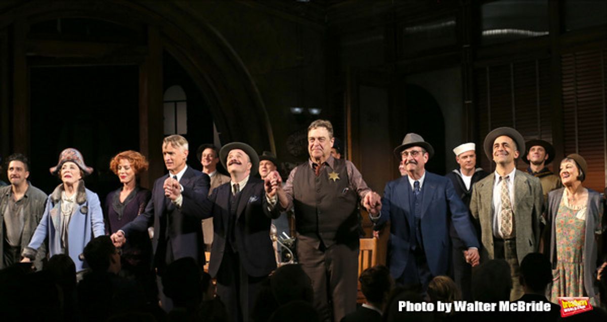 John Magaro, Holland Taylor, Sherie Rene Scott, John Slattery, Nathan Lane, John Goodman, David Pittu, Patricia Conolly with cast  at 