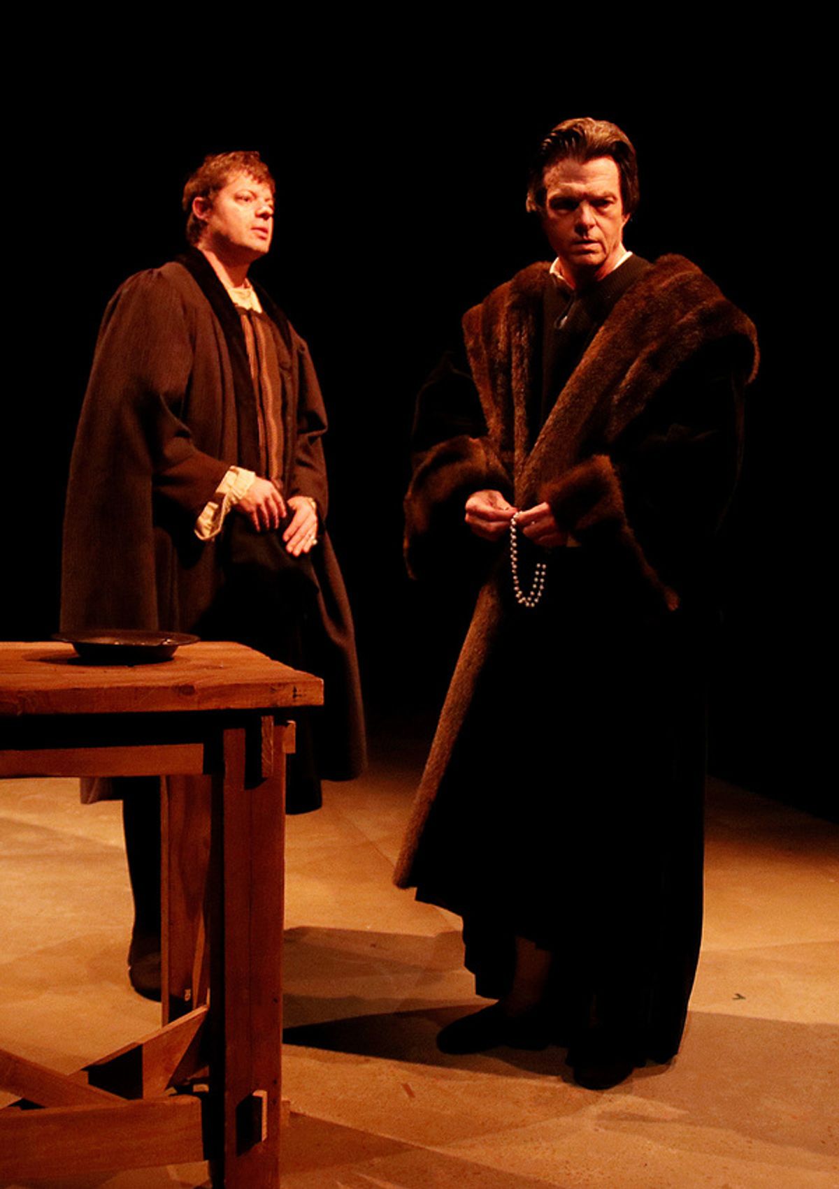 Thomas Cromwell (Joel Grothe) and Thomas More (Joel Sandel) at 