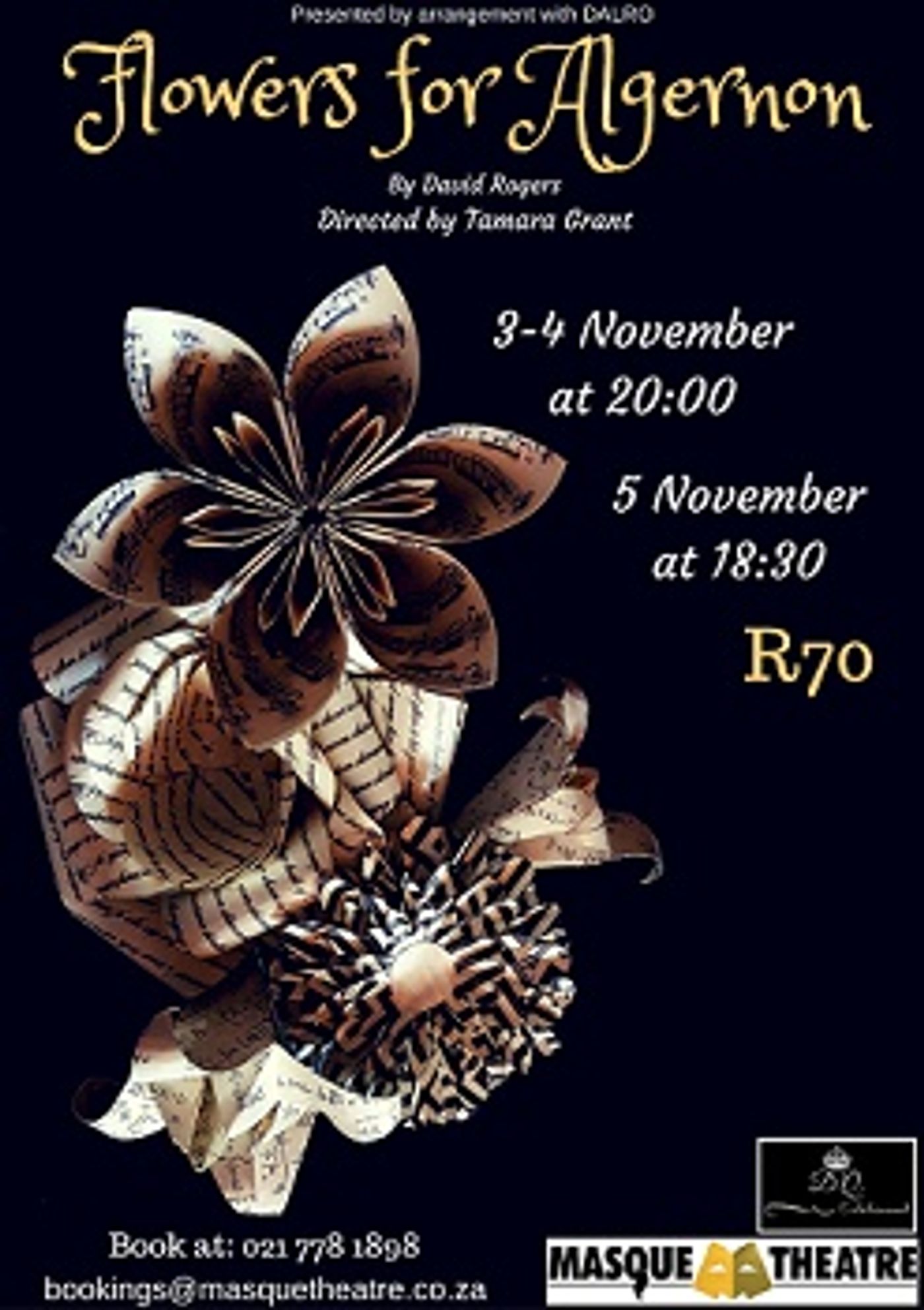 FLOWERS FOR ALGERNON to Play the Masque Theatre this November  Image