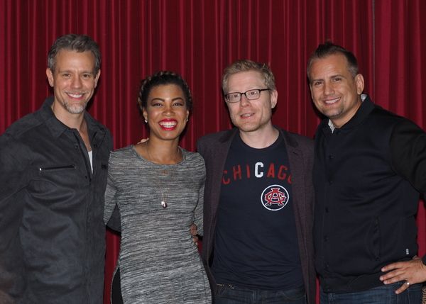 Adam Pascal, India Carney, and Anthony Rapp with Executive Producer/Owner Chris Isaac Photo