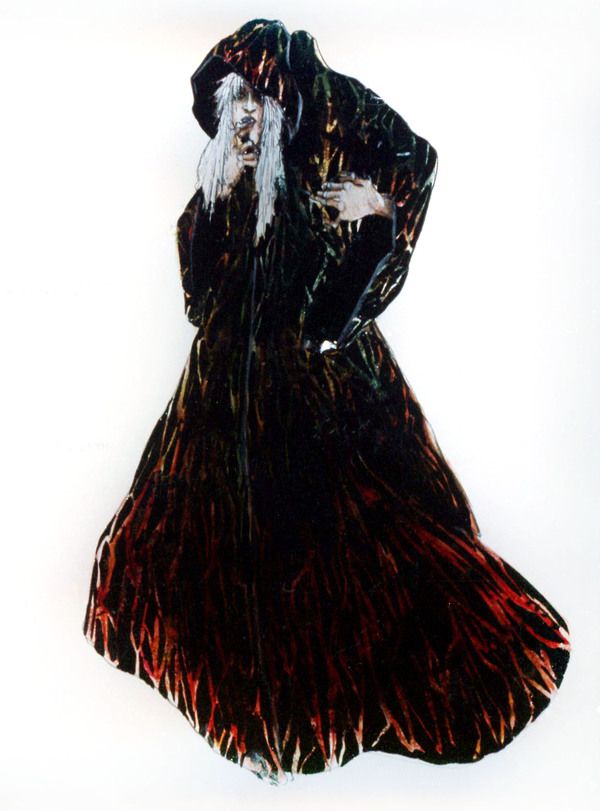 Ugly witch cape version by Costume Designer Ann Hould-Ward for the Original Broadway  Photo