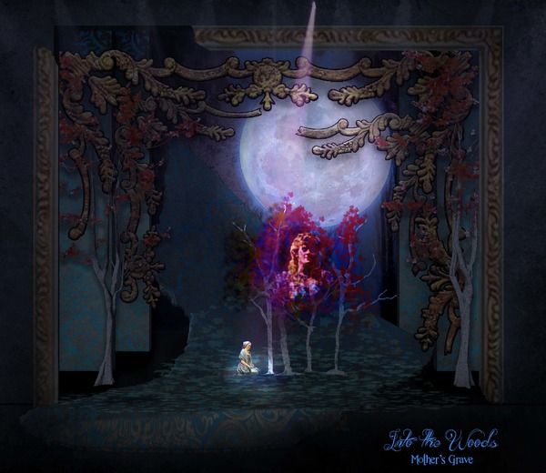 IN THE WOODS Design Rendering 
Courtesy of Scenic Designer Kevin Depinet
 Photo