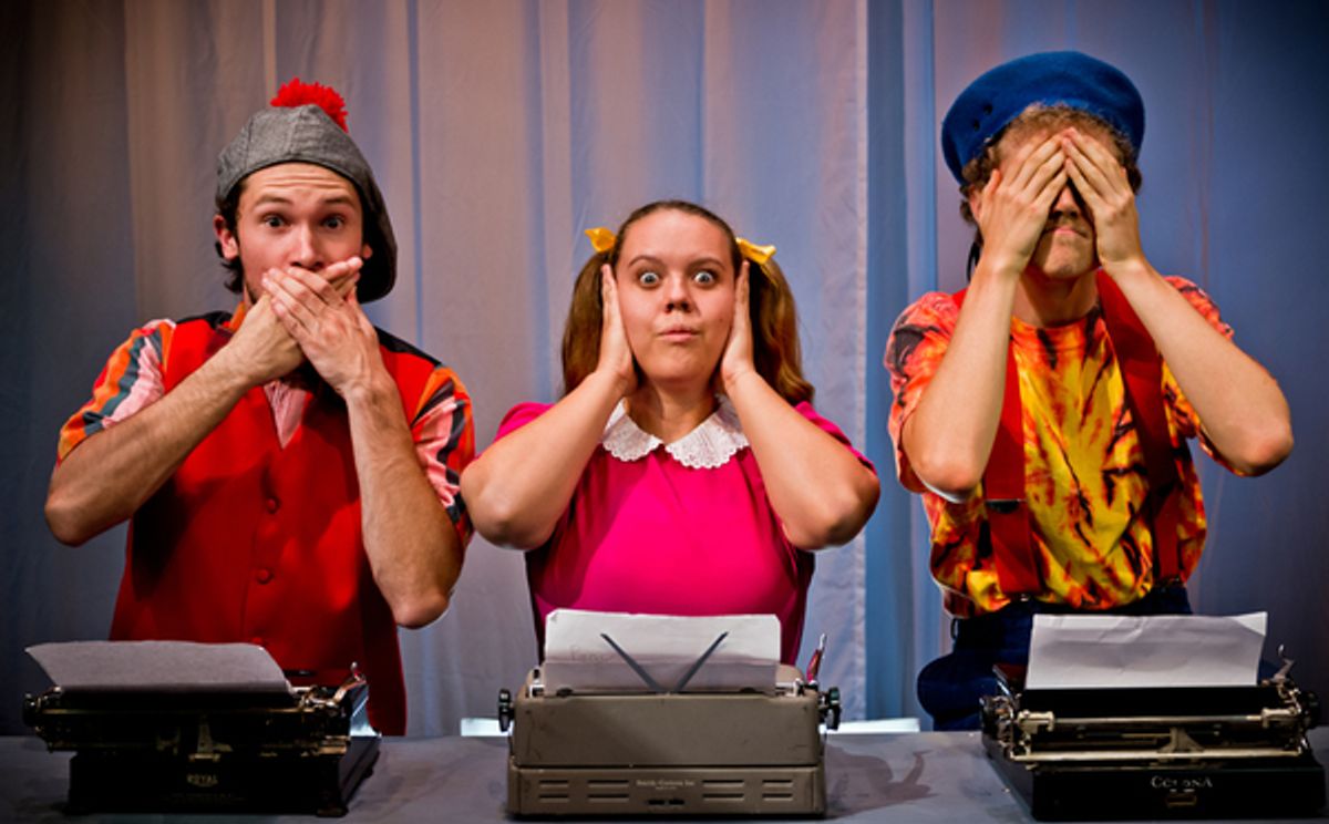

Johnny Waaler, Paisley Forster Saunders and Benjamin McSherry in the SBCC Theatre Arts Department Student Showcase production of COMEDIES BY DAVID IVES. Directed by Maggie Mixsell.  November 9-19, 2016, Jurkowitz Theatre, SBCC West Campus, 900 block of  at 