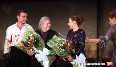 Liev Schreiber, Christopher Hampton, Josie Rourke and Janet McTeer Photo