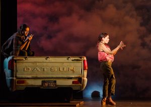 Krystina Alabado and Daphne Rubin-Vega (right) in La Jolla Playhouse’s world-premiere musical MISS YOU LIKE HELL, book and lyrics by Quiara AlegrÃa Hudes, music and lyrics by Erin McKeown, directed by Lear deBessonet, choreographed by Danny Mefford, ru @ BroadwayWorld Krystina Alabado and Daphne Rubin-Vega (right) in La Jolla Playhouse’s world-p Photo