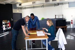 Artistic Director Chay Yew with James Vincent Meredith as Ray Leon and Mary Beth Fish Photo