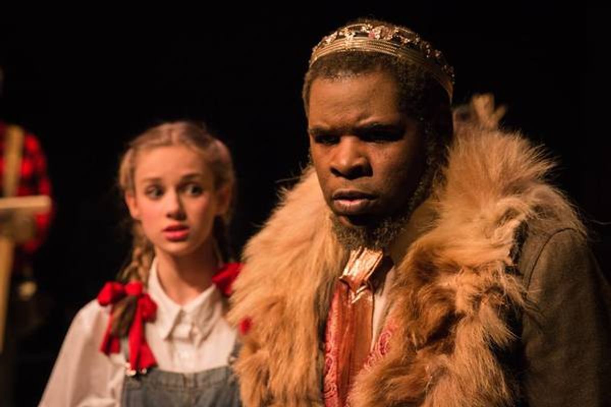 
(L to R) EMILY SALETAN (Dorothy) and TONY L. WILLIAMS (Lion) from the Lakewood Institute of Theatre / Lakewood Playhouse Co-Production of 'THE WONDERFUL WIZARD OF OZ' at 