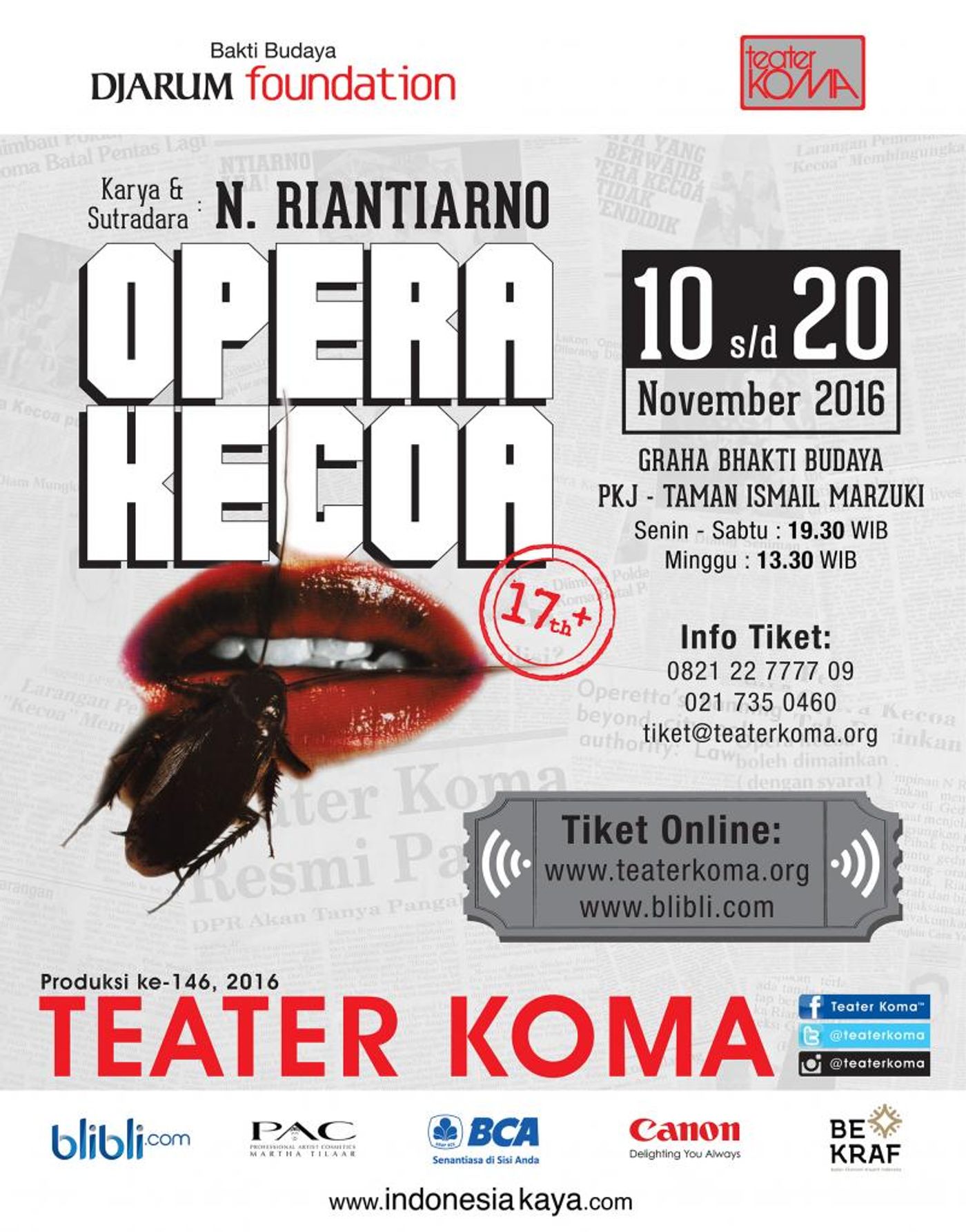 BWW Preview: OPERA KECOA: 146th Productions of Teater Koma Image