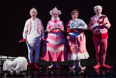 (from left) Larry Raben as Grandpa Who, Nancy Snow Carr as Grandma Who, Bets Malone a Photo