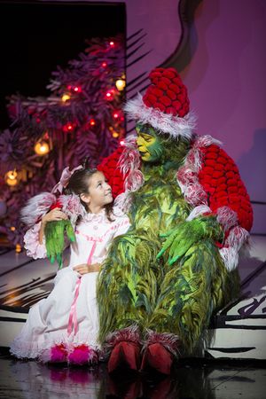 Mia Davila as Cindy-Lou Who and J. Bernard Calloway as The Grinch in Dr. Seussâ€¿ Photo