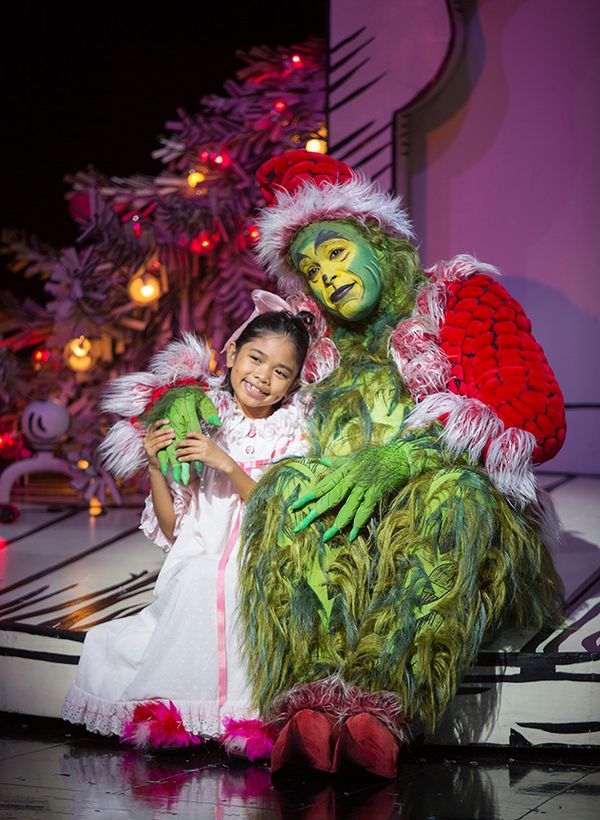 Mikee Castillo as Cindy-Lou Who and J. Bernard Calloway as The Grinch in Dr. Seussâ� Photo