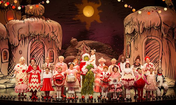 The cast of Dr. Seussâ€™ How the Grinch Stole Christmas!, directed by James VÃ� Photo