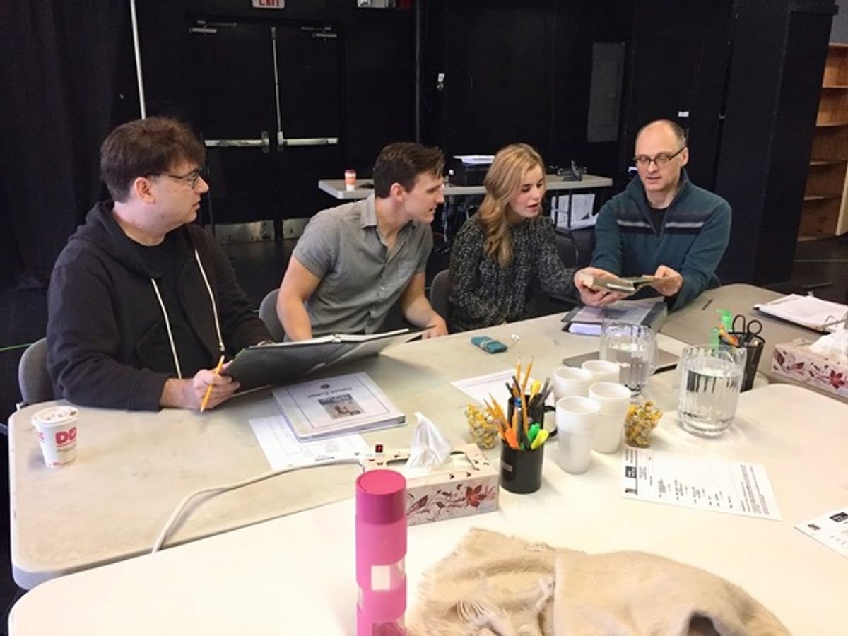 Music Director Darren Cohen, Ben Michael (Jervis), Elise Vannerson (Jerusha) and Director/GSP Artistic Director Michael Mastro at 