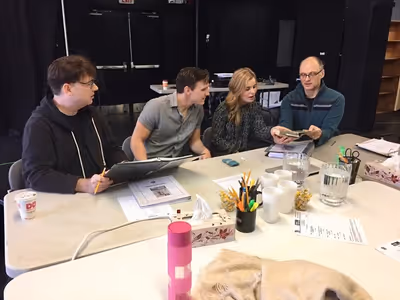 Music Director Darren Cohen, Ben Michael (Jervis), Elise Vannerson (Jerusha) and Dire Photo