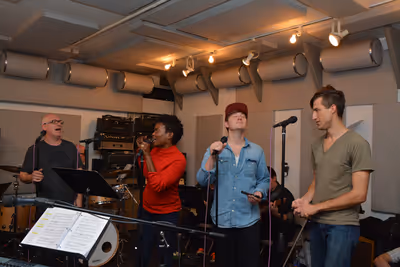Donnie Kehr, LaChanze, Max Sangerman and Bryce Ryness Photo