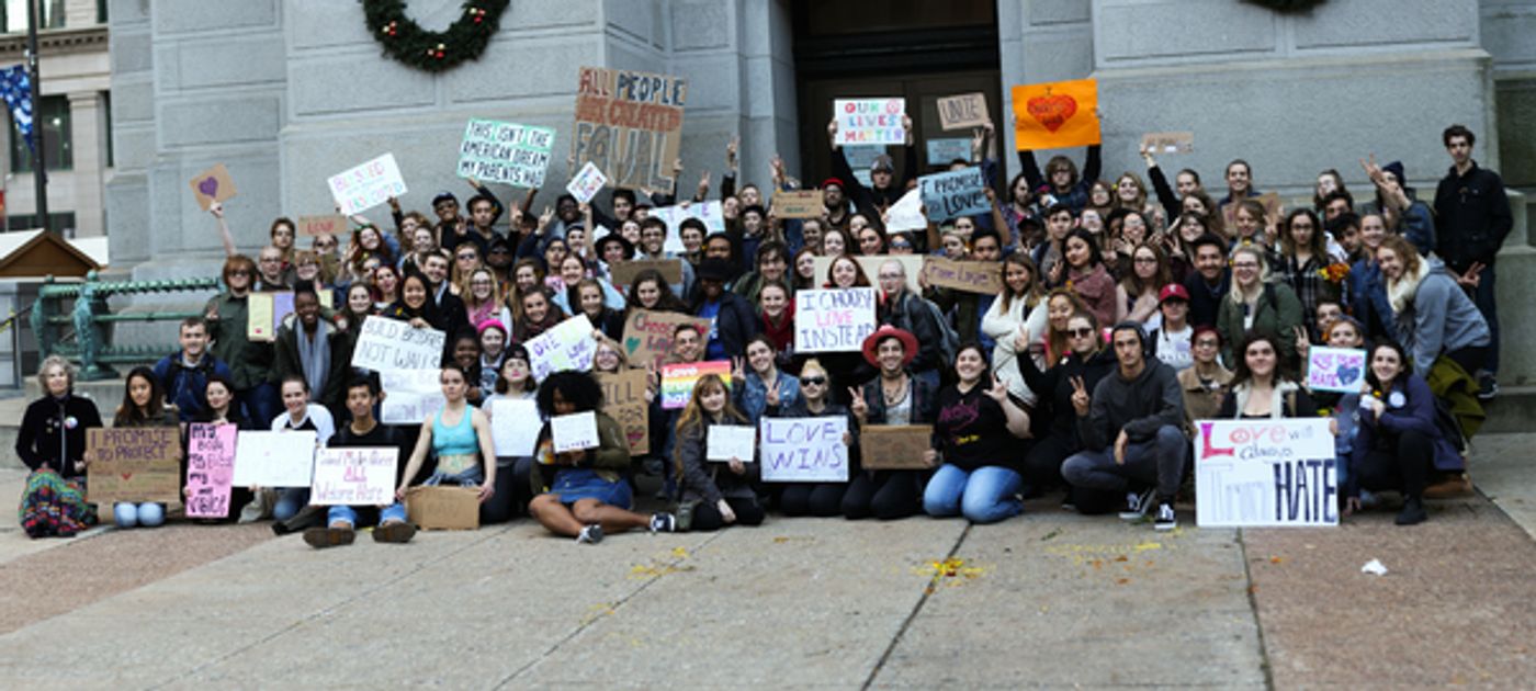 Photo Flash: Temple University Students Use Broadway as Inspiration for Peaceful Protest in Reaction to Presidential Election  Image
