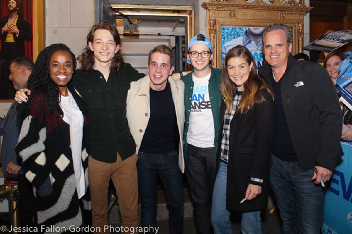 Kristolyn Lloyd, Mike Faist, Ben Platt, Will Roland, Laura Dreyfuss and Michael Park at 
