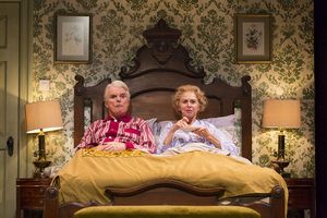 Malcolm Ingram and Patricia Hodges in the Huntington Theatre Company's production of Bedroom Farce, directed by Maria Aitken, playing November 11 - December 11, 2016, Avenue of the Arts/BU Theatre. © Photo: T. Charles Erickson. @ BroadwayWorld Malcolm Ingram and Patricia Hodges in the Huntington Theatre Company's production of Photo