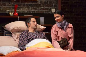 Nael Nacer and Mahira Kakkar in the Huntington Theatre Company's production of Bedroom Farce, directed by Maria Aitken, playing November 11 - December 11, 2016, Avenue of the Arts/BU Theatre. © Photo: T. Charles Erickson. @ BroadwayWorld Nael Nacer and Mahira Kakkar in the Huntington Theatre Company's production of Bedroo Photo